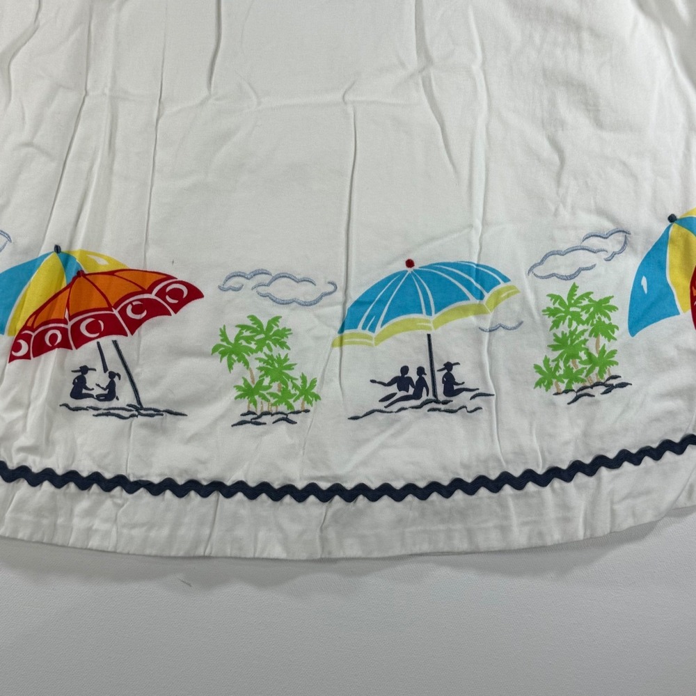 VTG Liz Claiborne Beach Umbrella Skirt Women 6 White Retro Coastal Preppy Summer - Picture 4 of 13